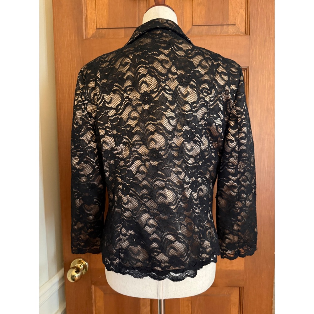 Cache 2-PC Lace Jacket Set Womens Sleeveless Shell Size 12 Black Jacket Size 10 - Picture 4 of 14